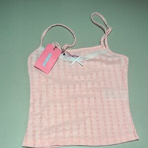 Edikted Blush pink heart valentines Lace Detail Cami